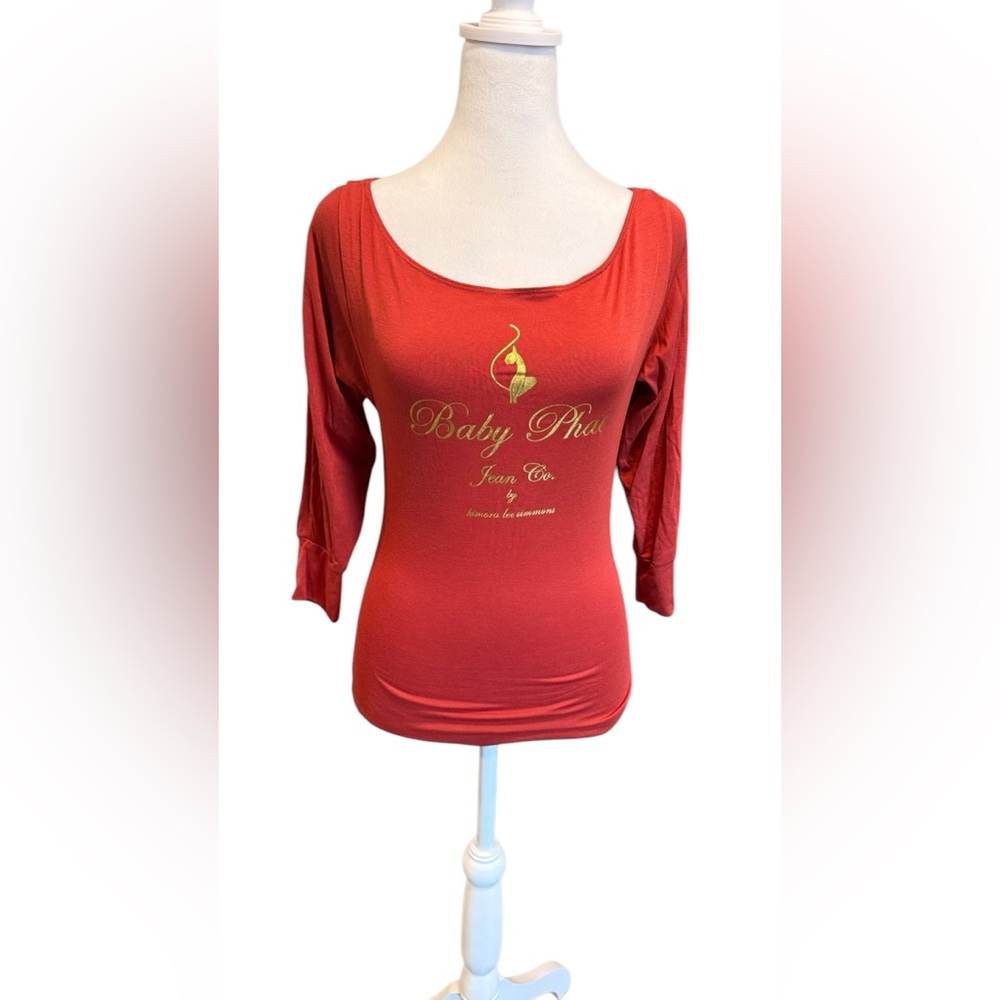VINTAGE Baby Phat Orange Scoop Neck Backless Top